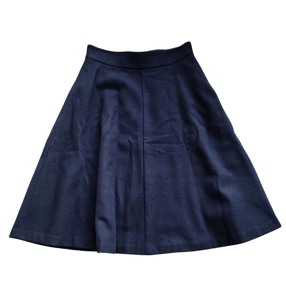 Ann Taylor Black Thick Wool Blend A-Line Fit & Flare Business Casual Skirt Sze 0